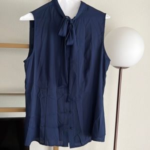 Navy blue Anne Klein sleeveless blouse.